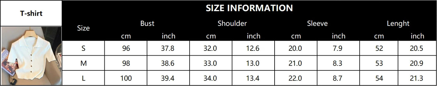 Knitted Polo Shirt  Women's Summer Cardigan Short Sleeve T-Shirt Casual Fashion Short Sleeve Tops Knitwear 2025 Korean Clothing