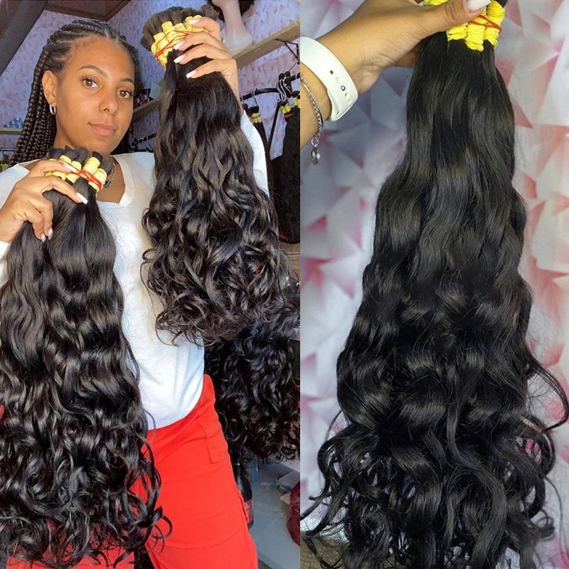 Natural Black Human Hair Bulk Hair Bundles For Braiding Body Wave Human Hair Braiding No Weft Brazilian Human Hair Extensions