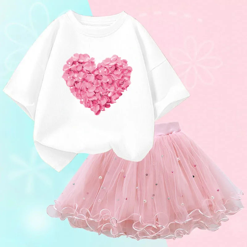 Dresses For Girl Summer Fashion Wear Outfit Kids T-Shirt Suit Unicorn Party Baby Costumes For Children Tulle Tutu Skirt Clothing