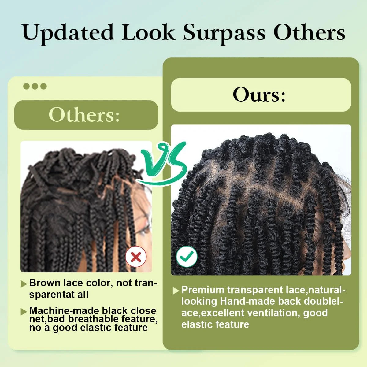 Synthetic Full Lace Front Braid Wig 14inch Curly Faux Locs Black Color Large Parting Space Twist Dreadlock Wigs for Black Women