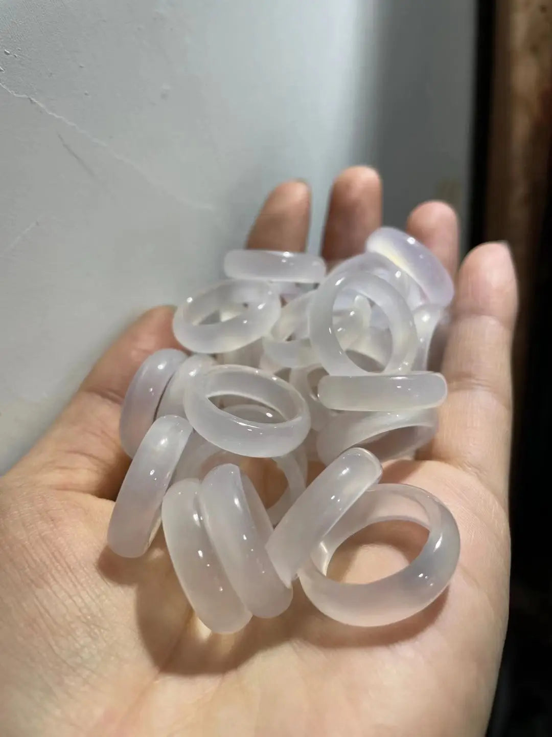 Natural chalcedony agate ring Chinese Vintage Rings for women's fashion ring fashion jewelry couple ring gift Charm Jewelry