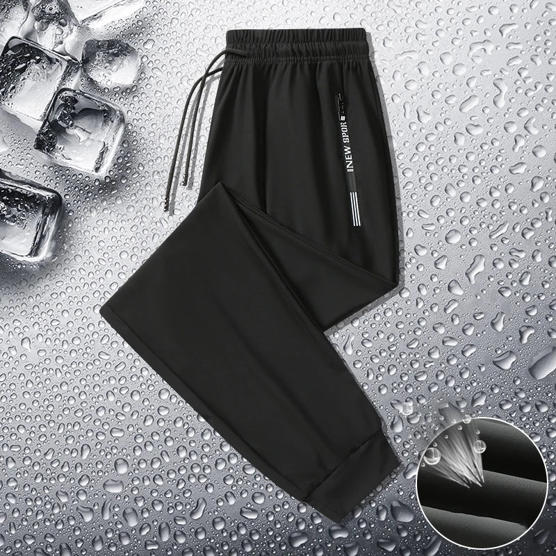 Summer Men Casual High end Ice Silk Pants Sports Pants Quick-Drying Men's Trousers Sweatpants Male Elastic Plus Size 8xl 7xl 6xl