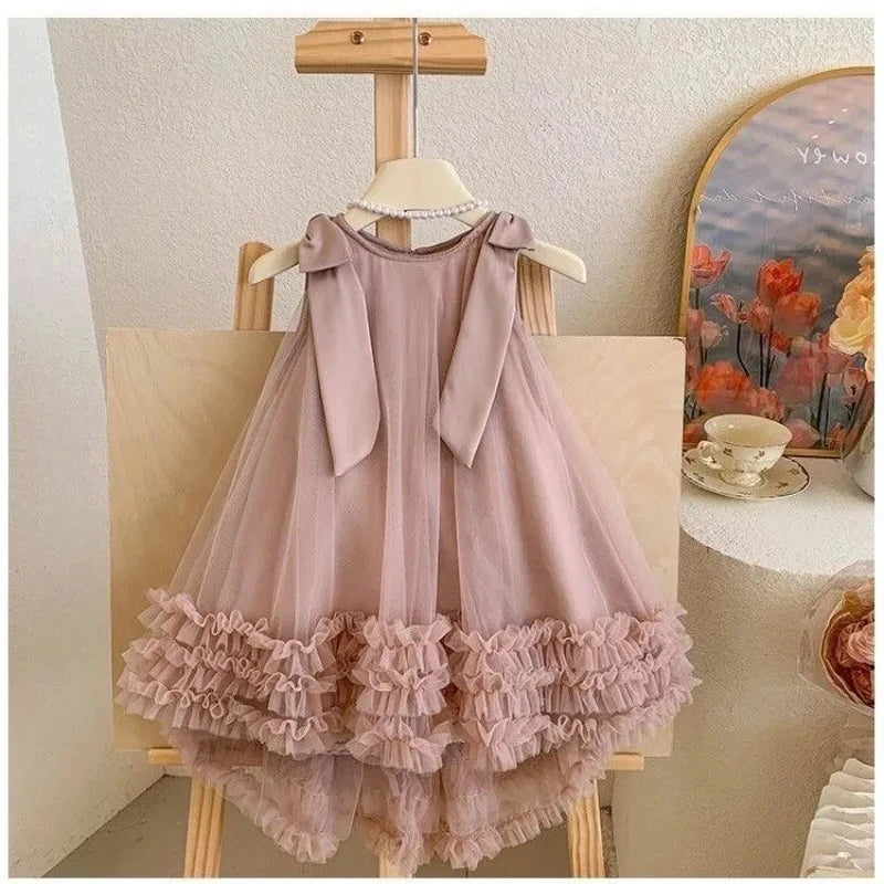 Kids Vintage Dress Girl Dress Summer Clothes Fashion Children's Net Yarn Dress Kids Girls Dresses for School Wedding of 8 Years