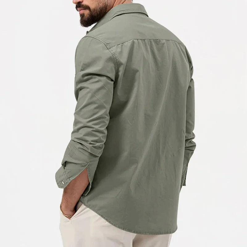 Men's Fashionable Coat - Spring/Autumn Season - Slim Fit Style - Retro Design - Casual Button-Up Coat - Long-Sleeved Outerwear