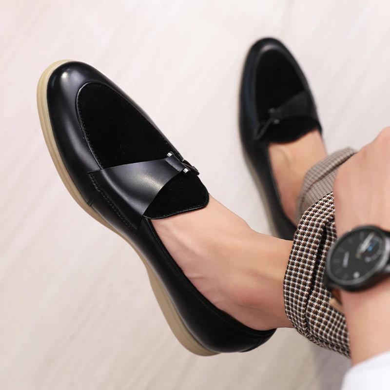 Fashion Men's Casual Shoes Men Horsebit Loafers Moccasins Mens Party Wedding Shoe Light Comfortable Driving Flats
