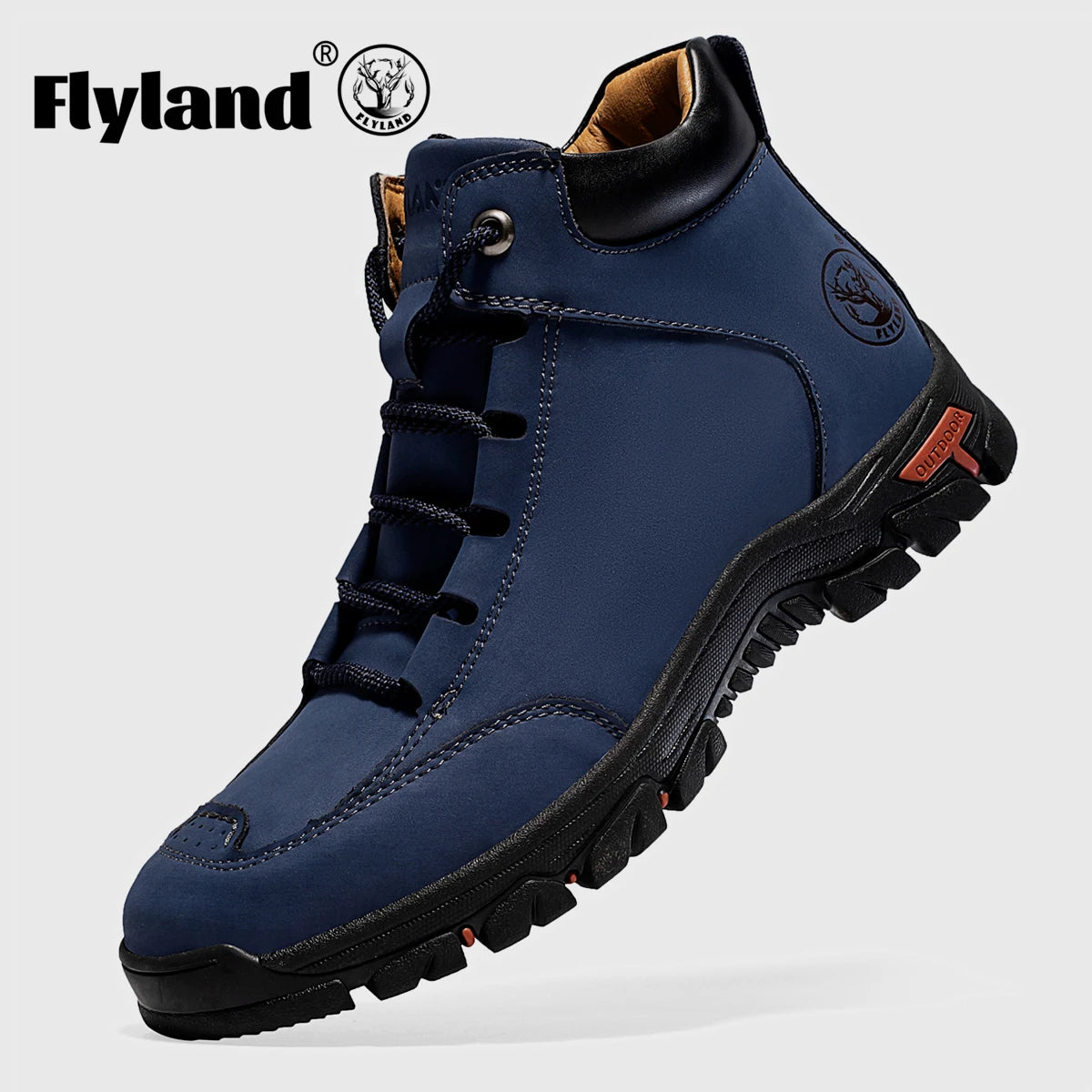FLYLAND Men's Vintage Chukka Boots Top Layer Cowhide Leather Casual Work Office Shoes Fashion Classical Design