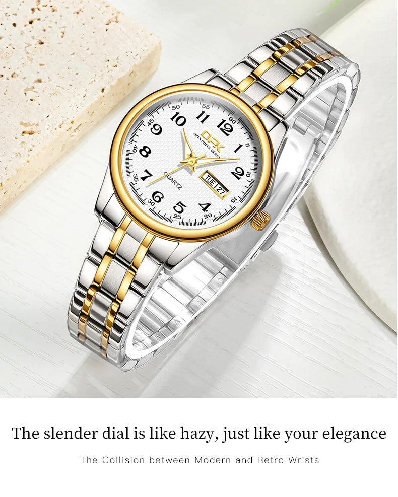 OPK 8110 Classic Quartz Watch Waterproof Watch for Women Stainless steel Luxury Brand Ladies' Watch Reloj Mujer