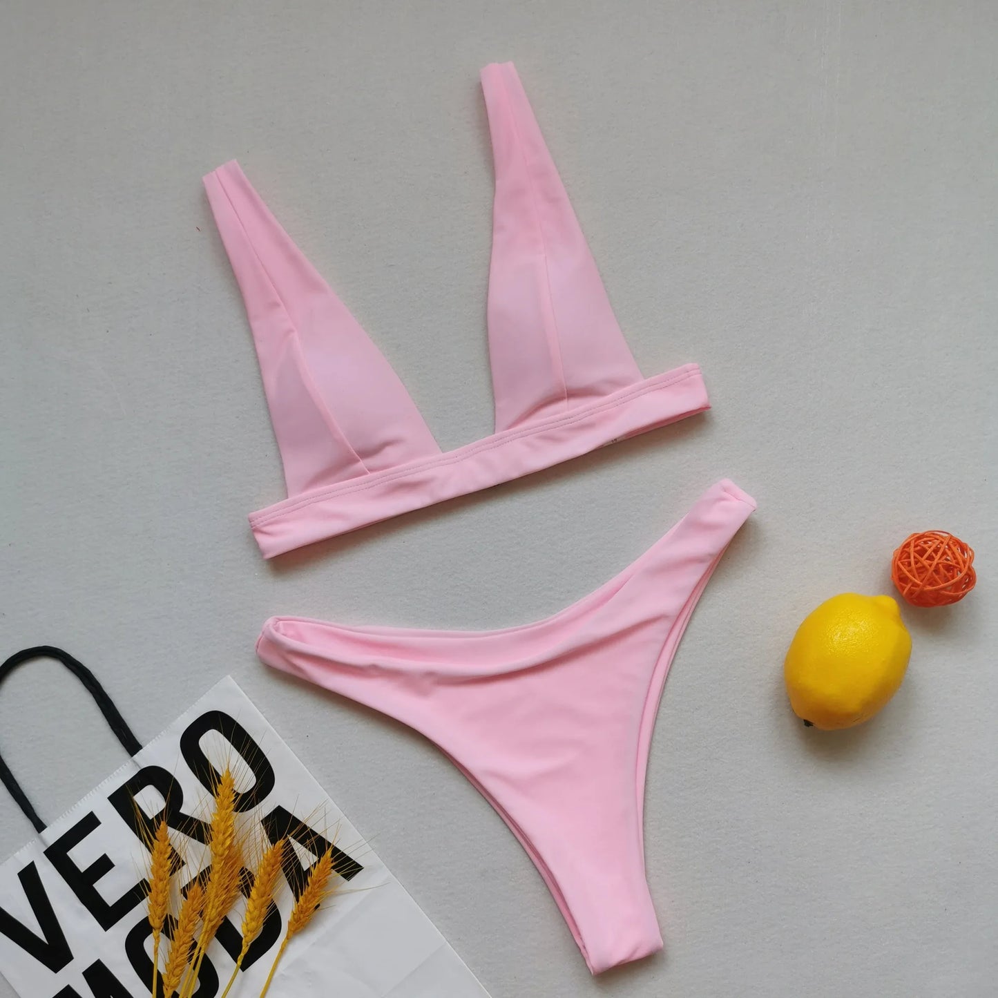 Swimsuit Woman 2023 Sexy Lingerie V-neck Swimwear Two Pieces Swimsuit Female Low Waist Bikini Set Brazilian Bathing Suit