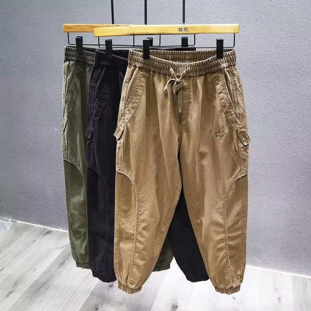 Men's Clothing Overalls Spring Autumn Japanese Style Loose Retro Leggings Trousers Casual Pants