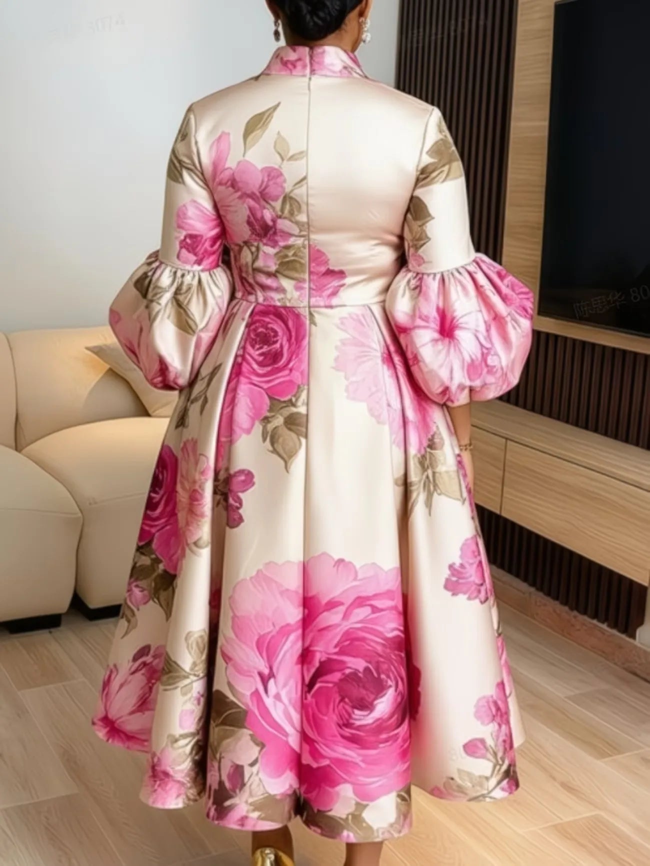African Dresses for Women Elegant Ankara Dashiki Spring Summer Midi Dress Ladies Traditional Africa Clothing