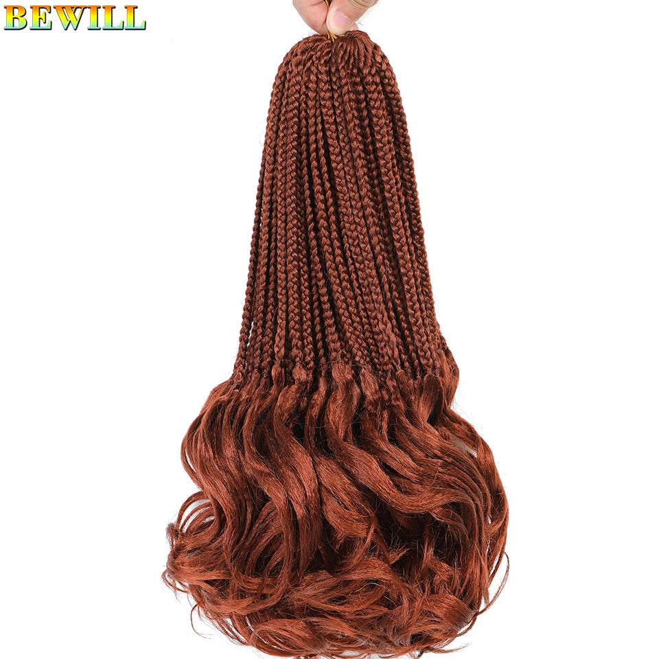 14 18 24 Inch French Curl Crochet Braids Boho Goddess French Curl Box Braids Crochet Hair Synthetic French Curly Braiding Hair