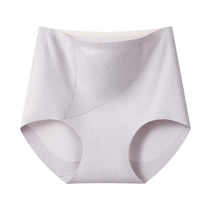 High Waisted Seamless Panties for Women Tummy Control Pure Cotton Non Roll Waistband Butt Lifting Shaping Underwear
