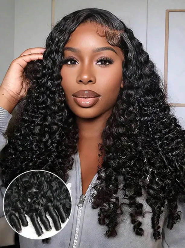 Burmese Curly Human Hair Wig 13x4 HD Transparent Lace Frontal Wigs Pre Plucked 250% Density Burmese Human Hair Wigs 28 Inch