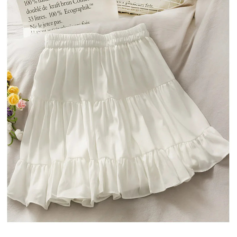 Women's High Waist Pleated Mini Skirt, Korean Fashion, Casual, Short, Black, White, A Line, Sexy, Alt Clothes, Female, Summer