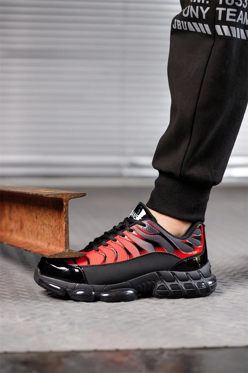 Air Cushion Steel Toe Work Safety Shoes Men Women Non Slip Sneakers Anti-Smash Puncture Proof Security Breathable Shoes Unisex
