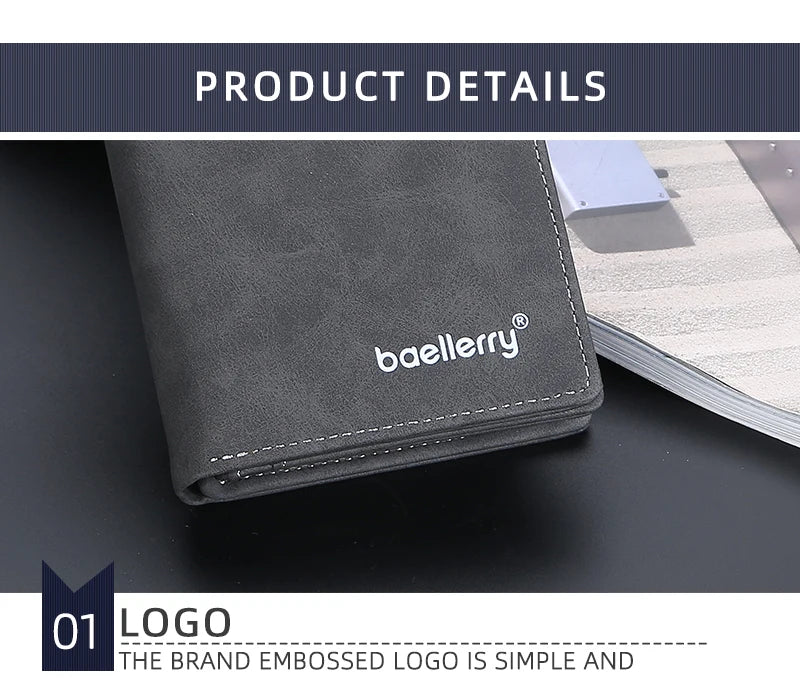 Baellerry New Men Wallets High Quality Brand Card Holder Short Male Purses Zipper Coin Pocket Large Capacity Men's Wallet