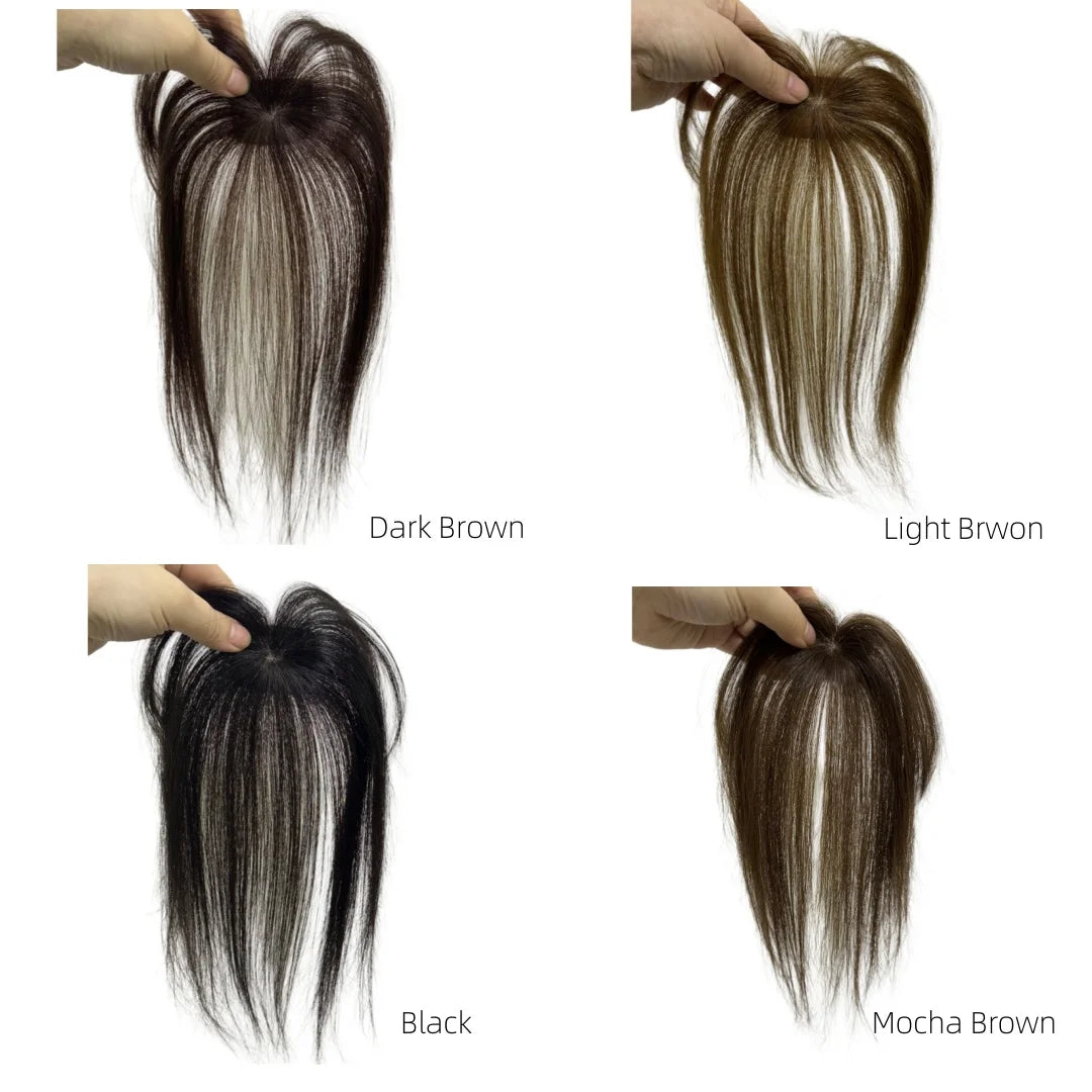 360° Coverage Natural Black Human Hair Bangs Clips in Hairpieces for Women False Natural Bangs with Thinning Hair Extensions