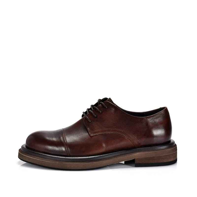 Italian Luxury Mens Shoes Solid Color Genuine Leather Flat Oxford Casual Business Social Shoe Male Sneakers Black Brown