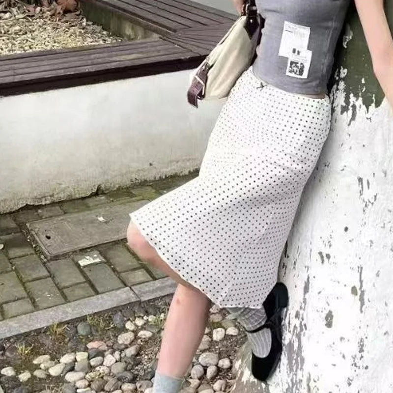 Spring Summer Women's Long Skirt High Waist A-line Skirt Ladies Korean Fashion Solid Pink Fishtail Skirts for Women