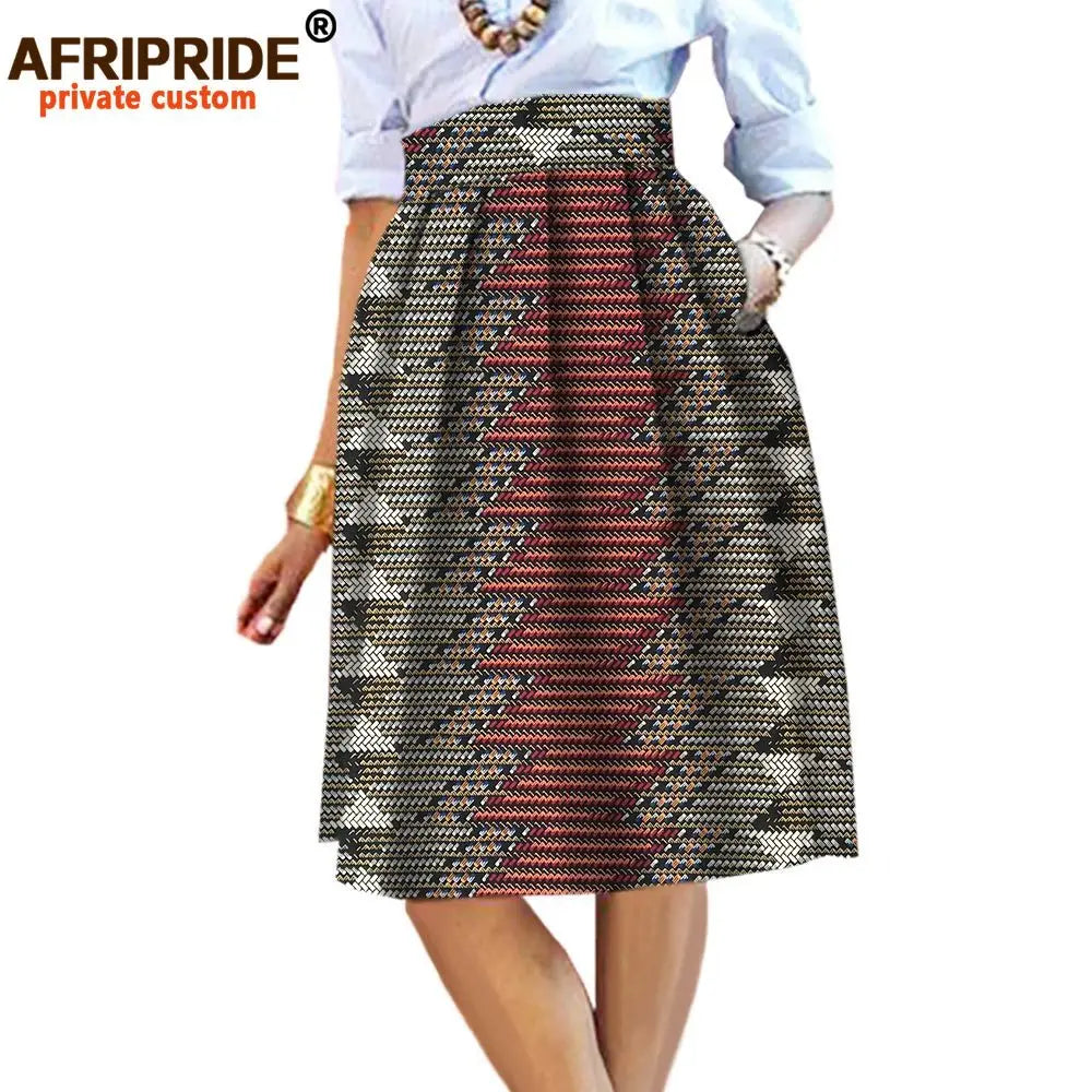 2026 Summer Original African Style Garment Midi Skirt for Women Private Custom High Quality Batik Cotton Femmal Clothing A722704