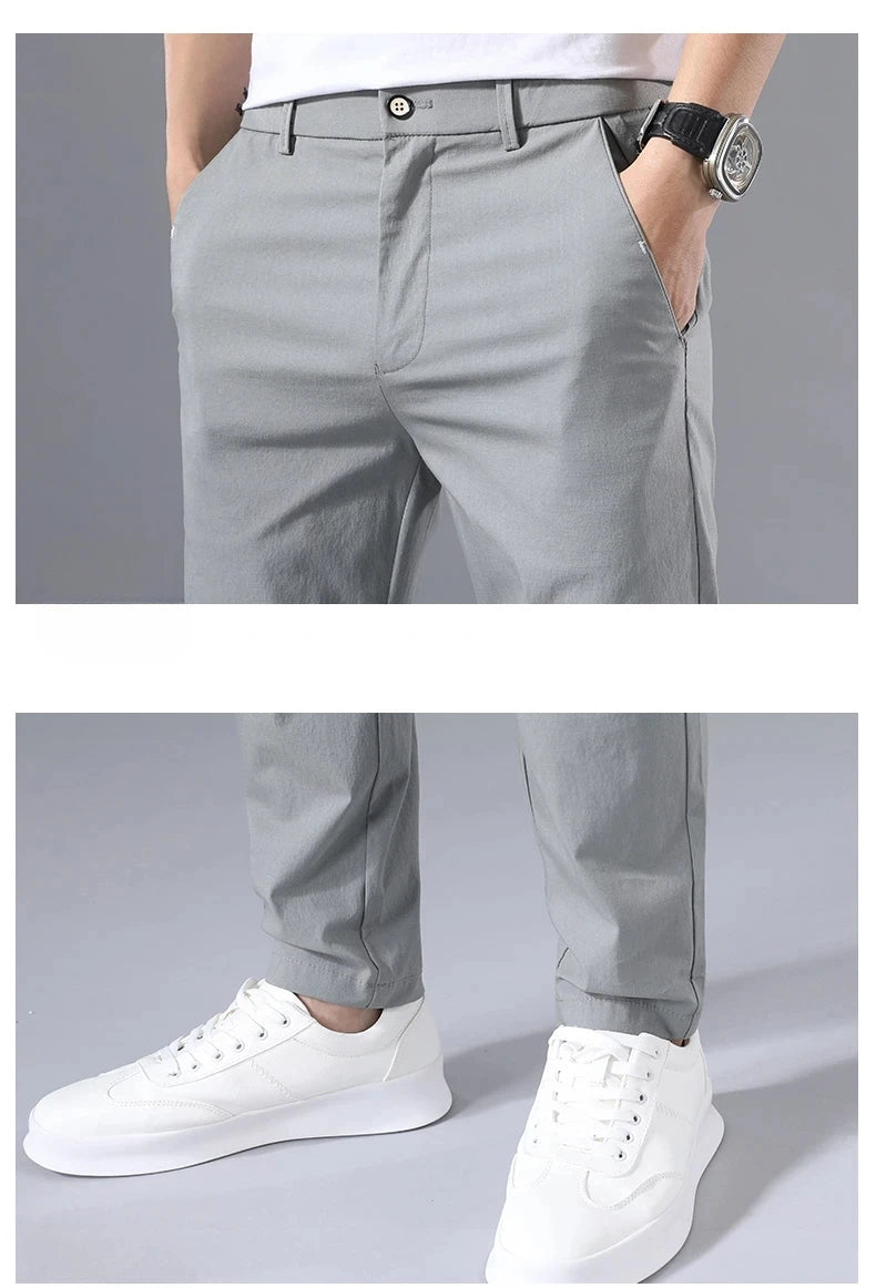 2025 Spring Autumn Thin Slim Men Casual Pants Classic Business Cotton Stretch Golf Trousers Korean Fashion Male Clothing Pants