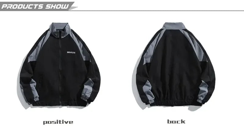 Hip Hop Varsity Jacket Men High Street Patchwork Color Block Windbreaker Outerwear Coats Spring Autumn Thin College Jackets Male