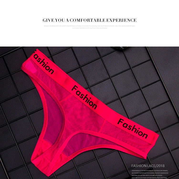 SP&CITY Sporty Style Sexy Transparent Underwear Women Crotch Cotton Briefs Soft Hollow Out Panties String Thong Sex Lingerie