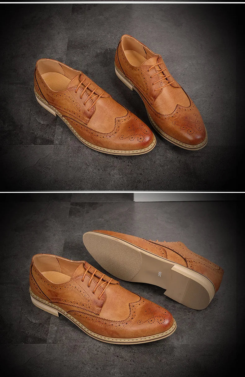 Mens Dress Shoes Breathable Business Formal Oxford Shoes for Wedding Stylist Leather Shoes