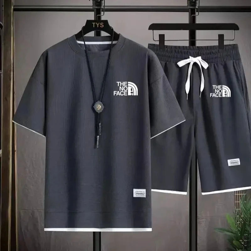 Summer Men's Set Fashionable Sportswear Men's Short Sleeved T-Shirt  Sports Shorts Set Men's Casual Men's Clothing Men's Jogging