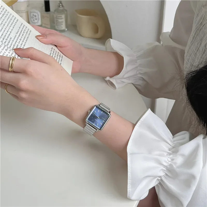 Adjustable Stainless Steel Strap Quartz Watch for Women Luxury Gift Square Wristwatch Dropshipping Watches Relojes Para Mujer