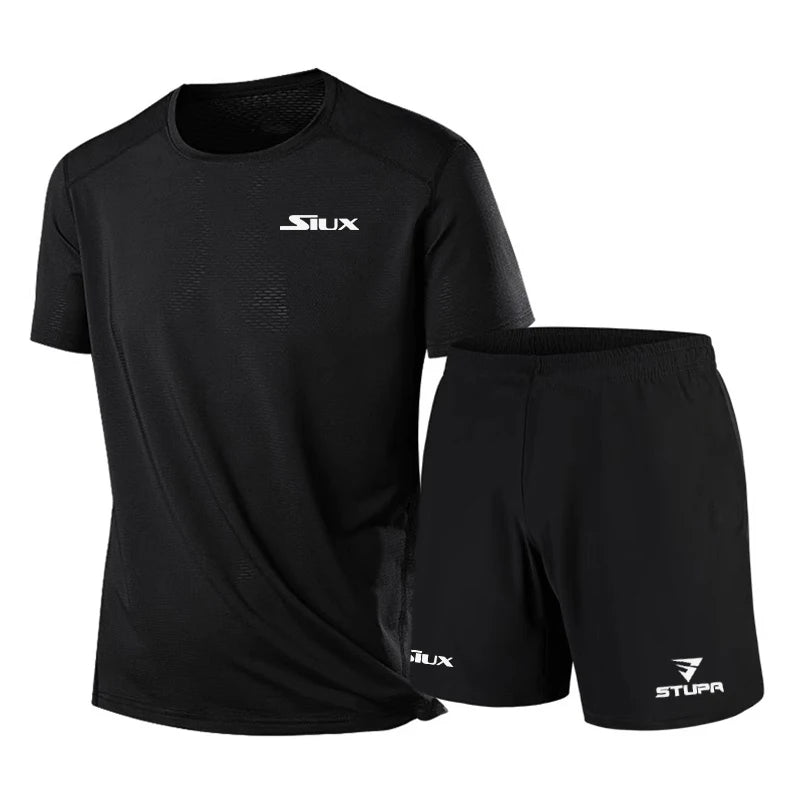 Summer Fashion Casual Brand Men's Sportswear Breathable Quick-drying Shirt, Shorts, Two-piece Set Of New Tennis Training Clothes
