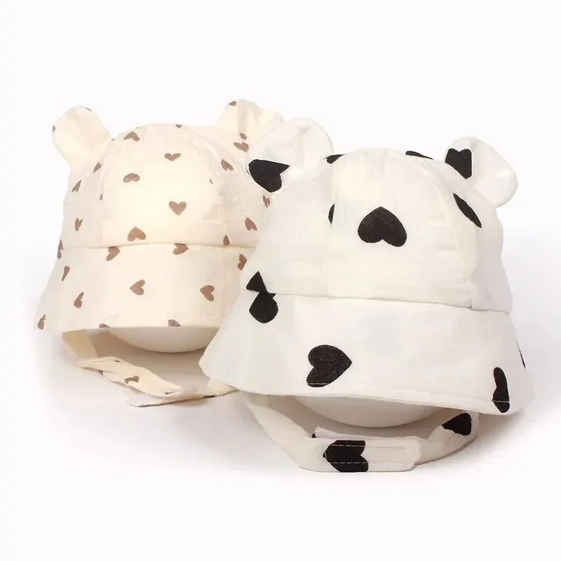 2026 Newborn Boys Girls Bucket Hat Summer Kids Toddler Panama Cap 0 to 12 Months Soft Cotton Baby Sun Hat With Ears Cute Bunny