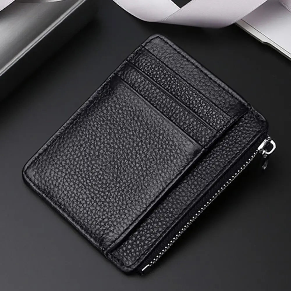 Universal Genuine Leather Card Case Multi-card Slot Ultra Thin Card Holder Simple Travel Card Organizer Men Women