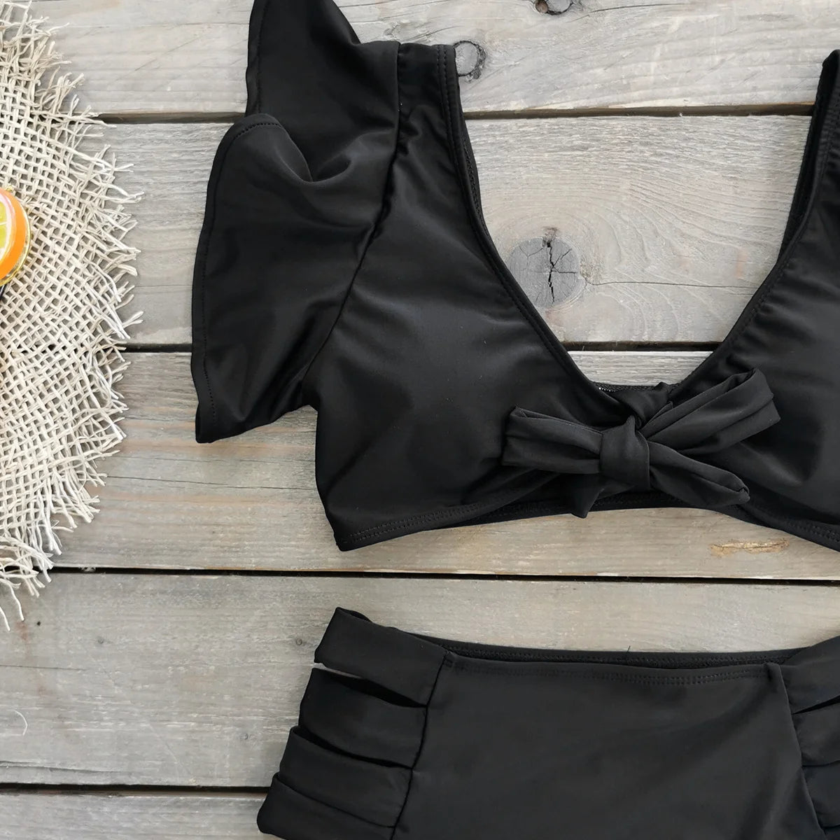 High Waist Ruffled Sexy Bikini Set 2025 Flounce Biquini Swimwear Women Two Pieces Swimsuit Floral Beachwear V-Neck Bathing Suit