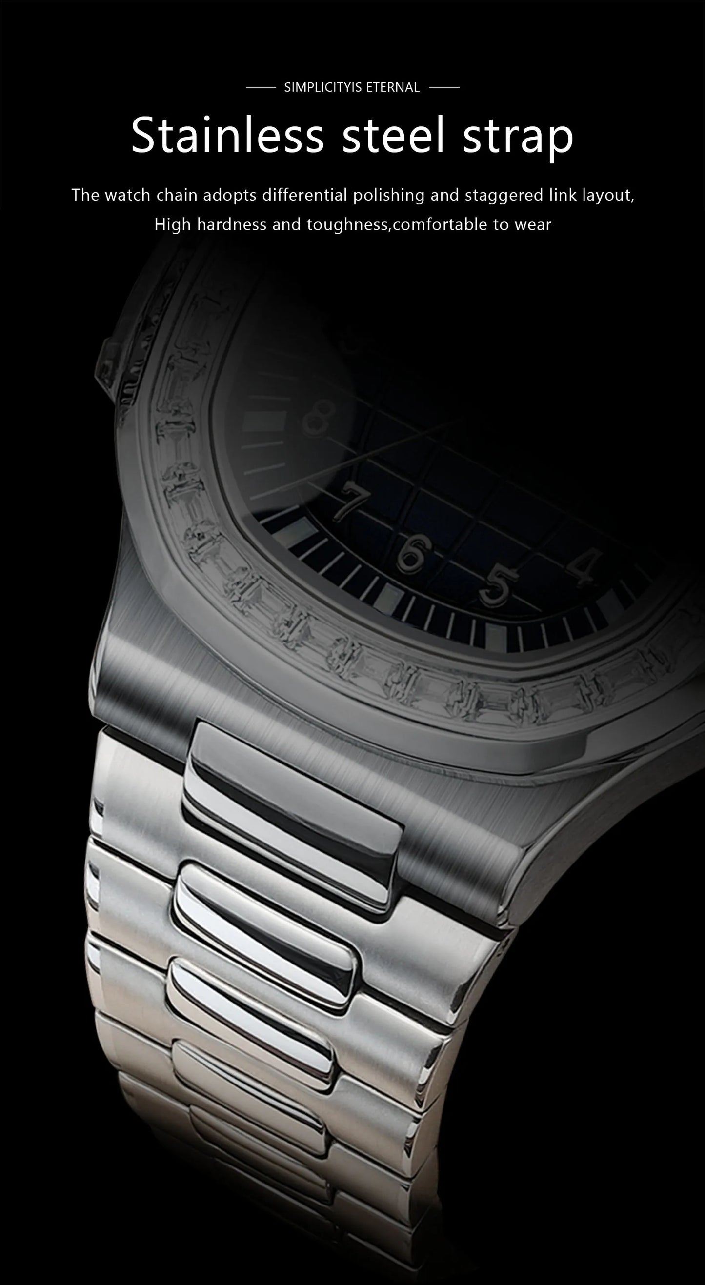 POEDAGAR Luxury Square Man Watches Waterproof Luminous Date Men Wristwatch Casual Male Clock Stainless Steel Men's Quartz Watch