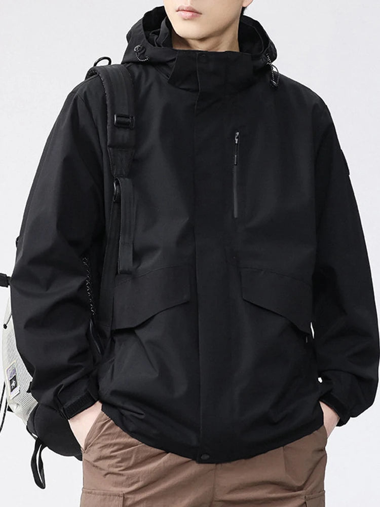 2026 New Men's Jackets Detachable Hood Windbreaker Windproof Outdoor Coats With Breathable Inner Layer 5 Colors