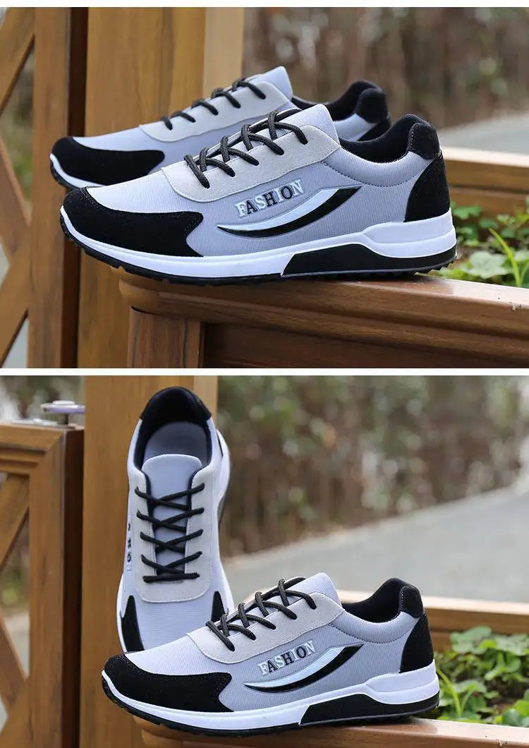Sports Shoes for Men Lace Up Breathable Men Running Shoes Trendy Non-slip Training Shoes Thick Bottom Tenis Men Casual Sneakers