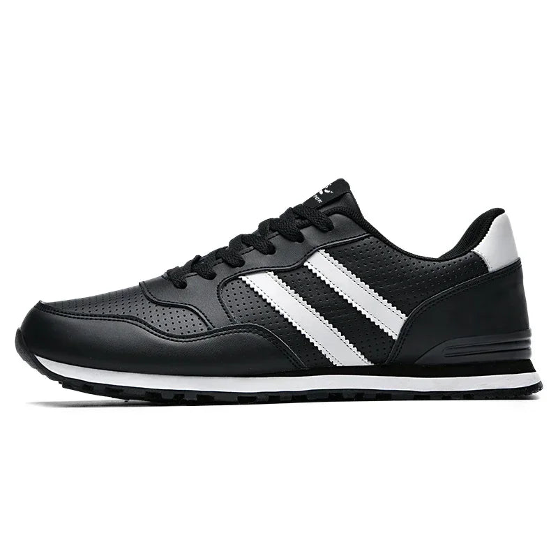 2024 Men Classical Running Shoes Lightweight Leather Outdoor Casual Sneakers Men Comfortable Sport Breathable Flat Jogging Shoes