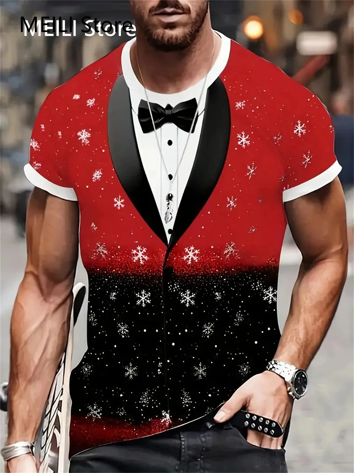 Christmas Men's T Shirt 3D Print Casual Short Sleeve Tees Street Fashion Crew Neck Pullover Male Oversized Clothing Sweatshirt
