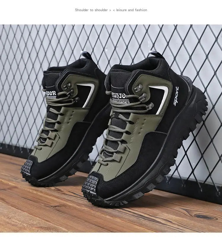 Men's Large Size Versatile Mountain Climbing Anti-slip Wear-resistant Outdoor Casual Trendy Spring Lightweight Dad Shoes