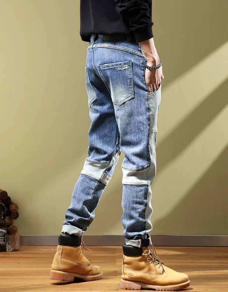 Jeans for Men Tapered Harem Mens Cowboy Pants Stylish Trousers Slim Fit Boot Cut Luxury Casual Loose Stretch Harajuku Elastic Xs