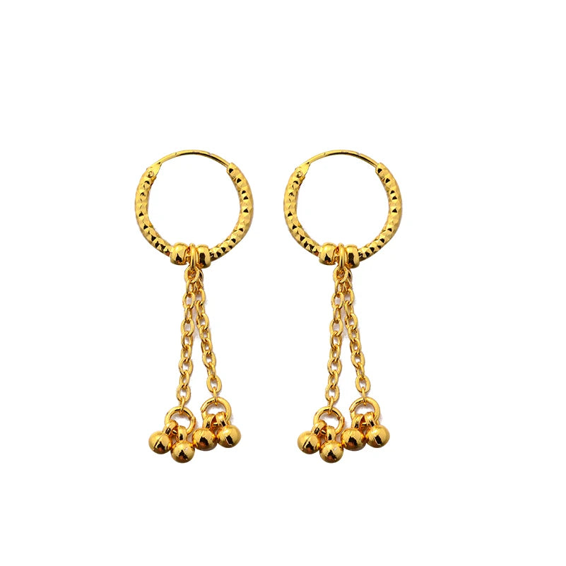 Ethiopian Gold Color Earrings For Woman African Fashion Wedding Bridal Party Wife Earrings Jewelry New