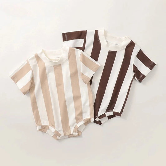 Newborn Baby Girl Boy Clothes Short Sleeve Bodysuit Striped Cute Onesie Summer Bodysuit Boys Infant Romper Baby Girls Clothes