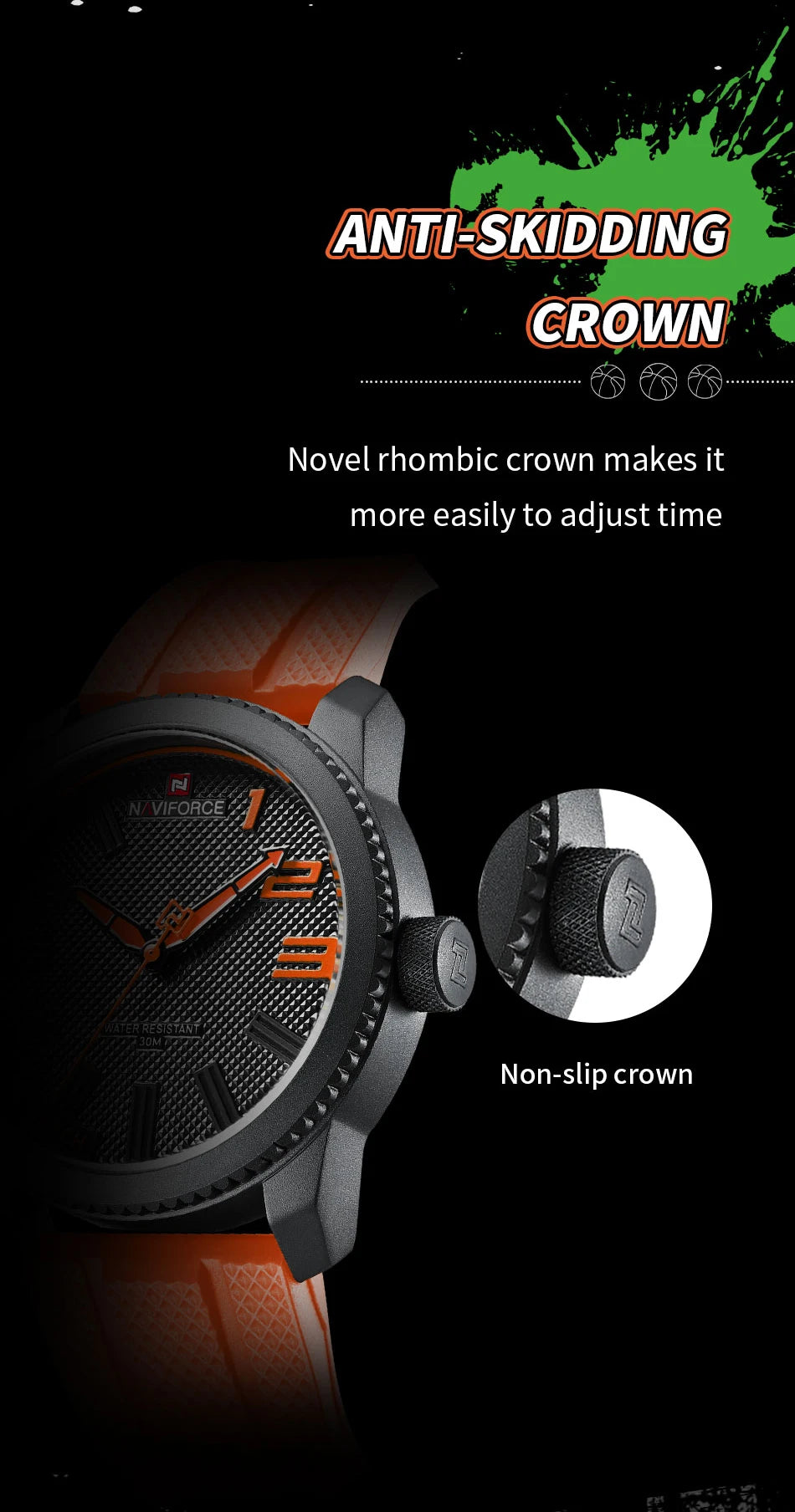 NAVIFORCE Top Luxury Brand Quartz Watch Men Silicone Strap Military Watches 30ATM Waterproof Wristwatch Relogio Masculino 2022