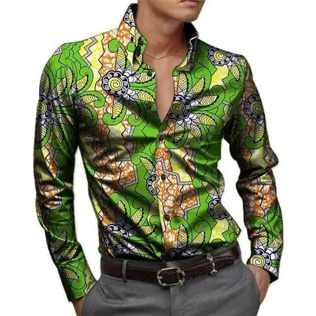 Fashion 3D African Pattern Shirt Casual Outdoor Street Men Shirt Simple Design Harajuku Men Long Sleeve Tops