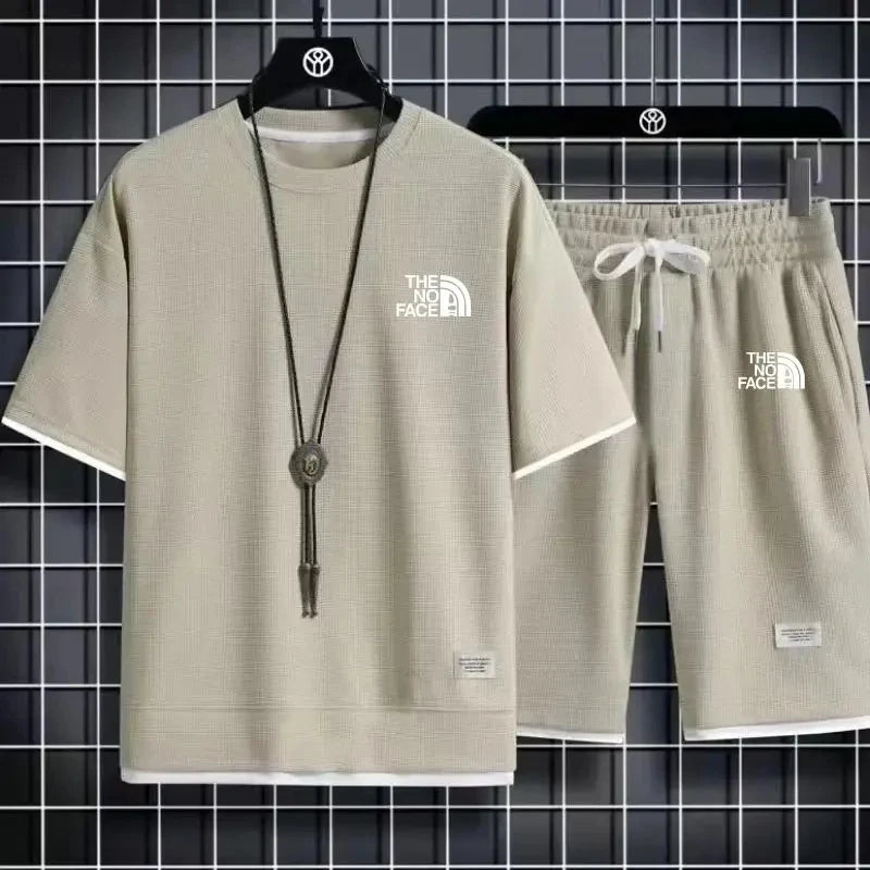 Summer Men's Set Fashionable Sportswear Men's Short Sleeved T-Shirt  Sports Shorts Set Men's Casual Men's Clothing Men's Jogging