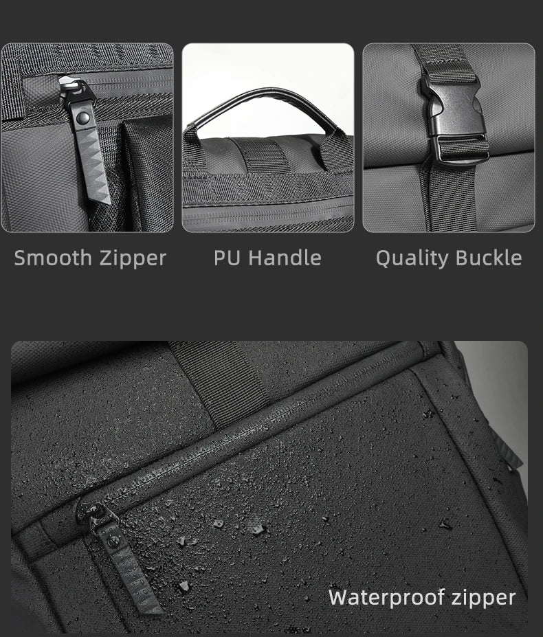 Heroic Knight Rolltop Laptop Backpack Expandable Water-Resistant Compartment Work Men's Stylish Backpack Casual Travel Backpack