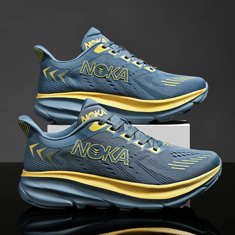 2025 New Fashion Trend Men's Thick Soled Running Sneakers Breathable Mesh Outdoor Sports Comfortable Lightweight Lace-up Shoes