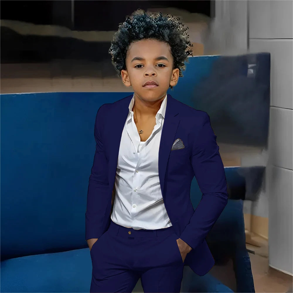 Casual Beige Boys Suit 2 Piece Set Fashion Design Wedding Tuxedos for Kids Custom Clothes 2-16 Years Old Outfit