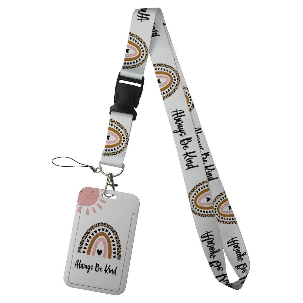 quotation card holder Lovely hanging rope  ID pass hang accessories holder lanyard Student  Bus passr protective Case